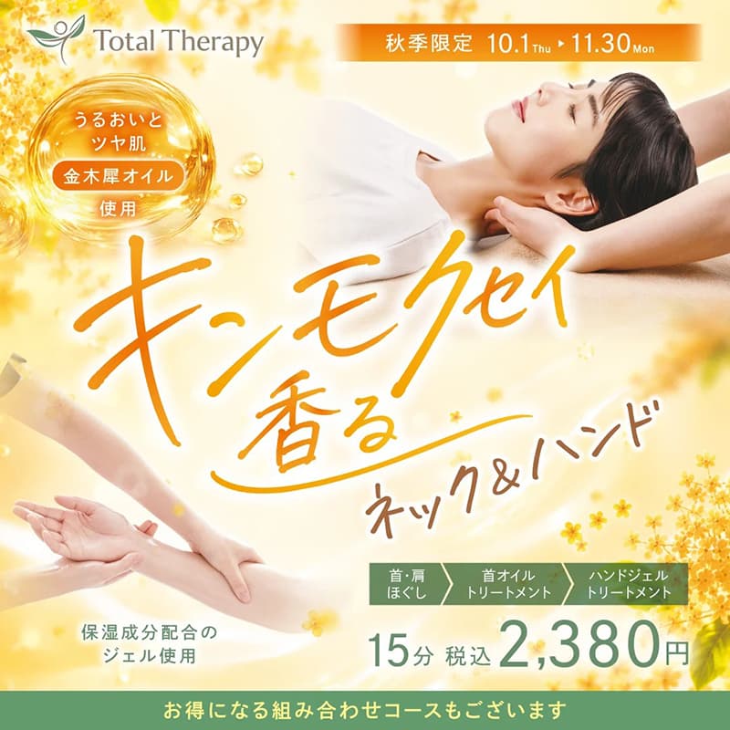トータルセラピー『秋季限定!ネック&ハンド』